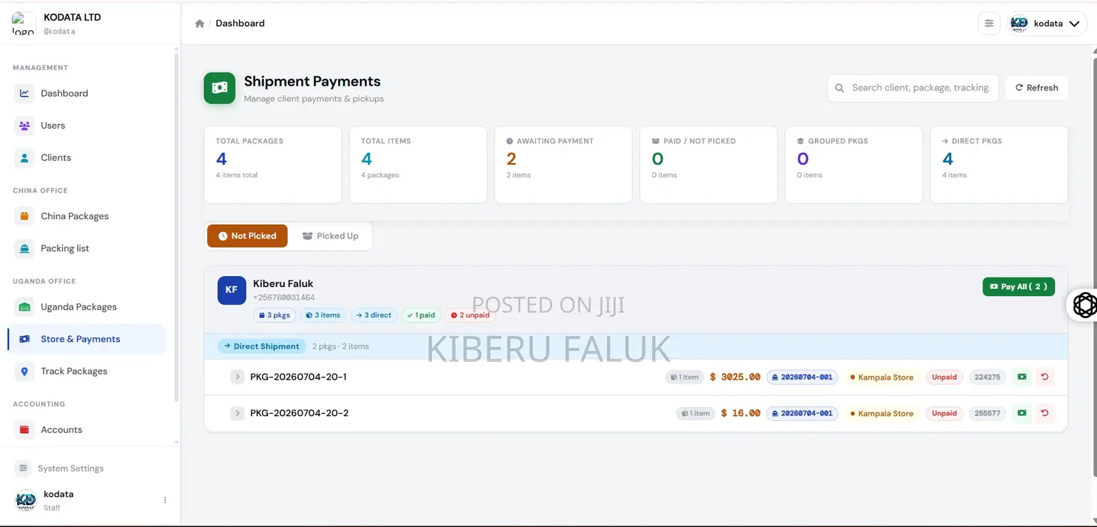 Kodata – Shipment Delivery Management System