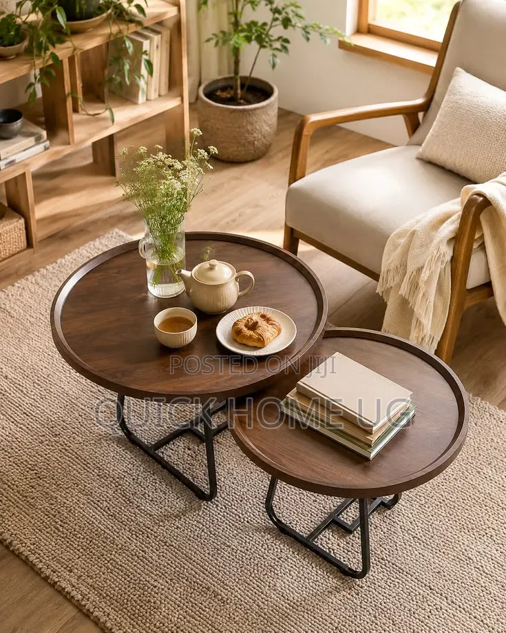 2in1 Nesting Center Table,Wooden Coffee Table