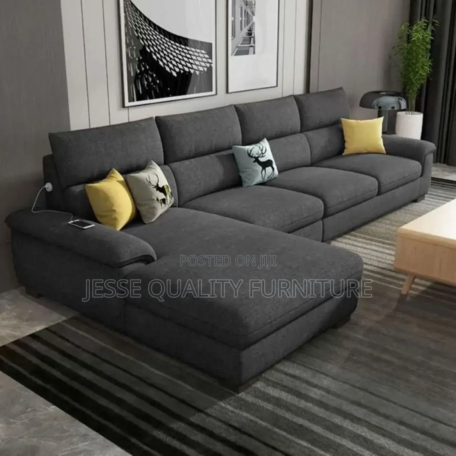 Modern L Shaped Pinched Sofa