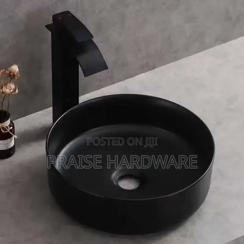 Black Worktop Counter Basin