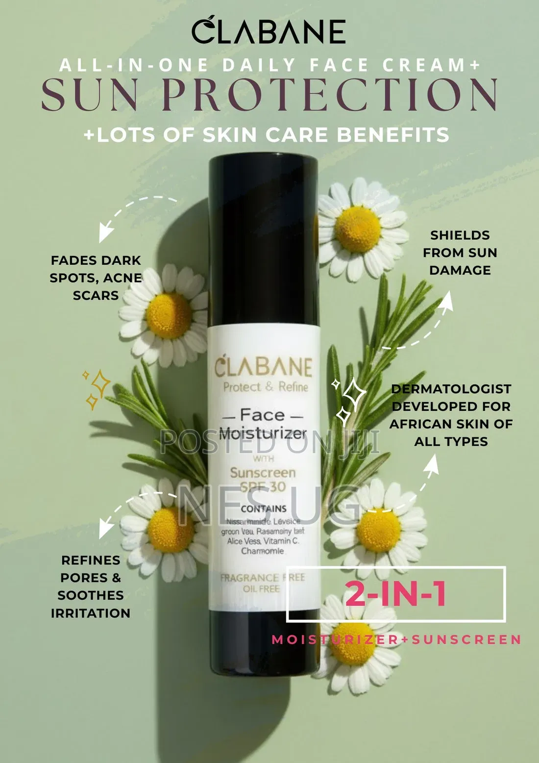 Clabane Protect and Refine Face Moisturizer With Sunscreen SPF 30