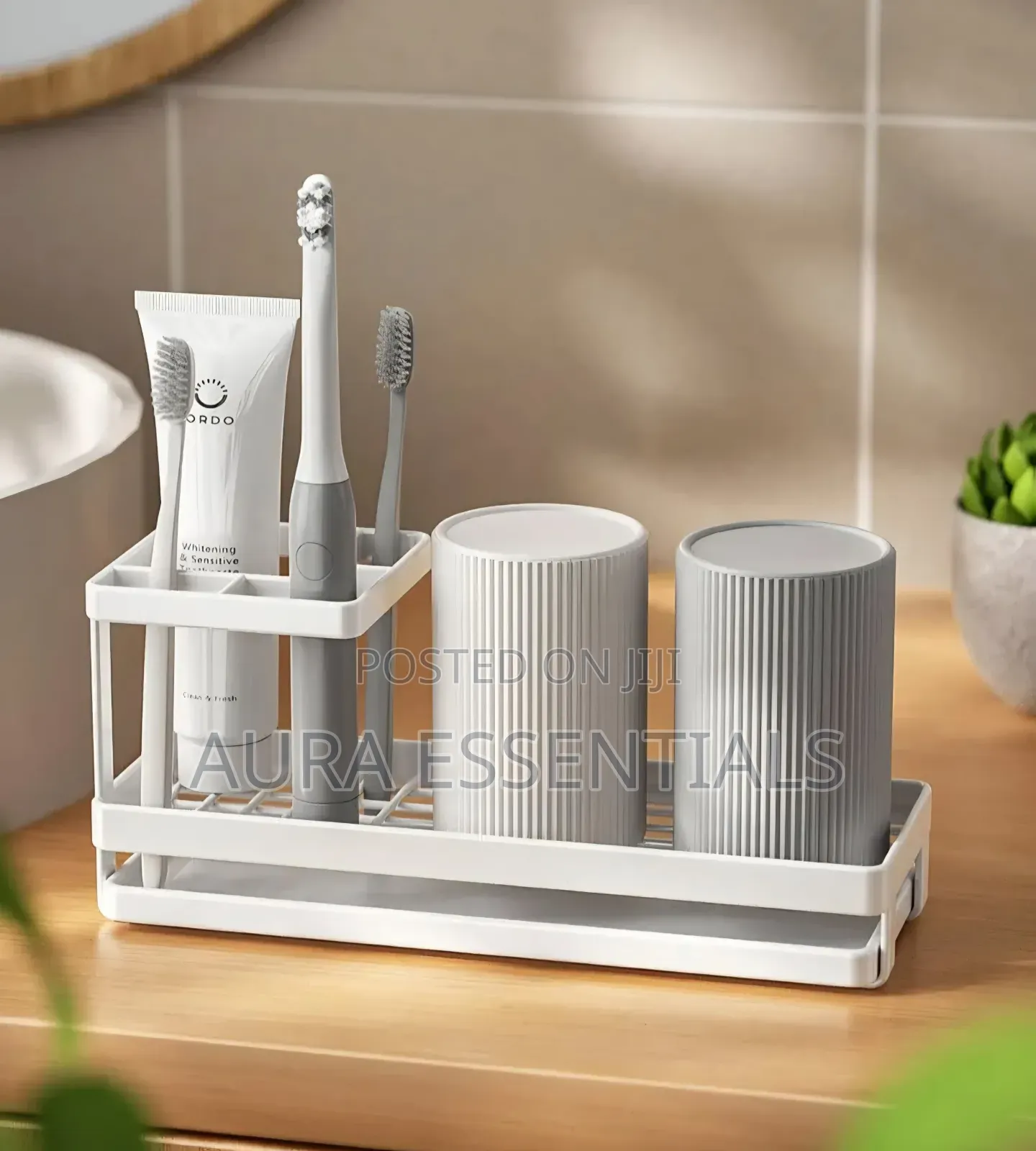 Rustproof Bathroom Toothbrush Holder With Drain Tray