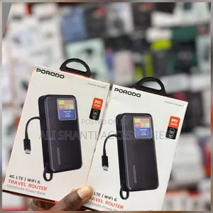 Porodo 4g Lte Wifi 6 Travel Router With a 10000mah Power Bank