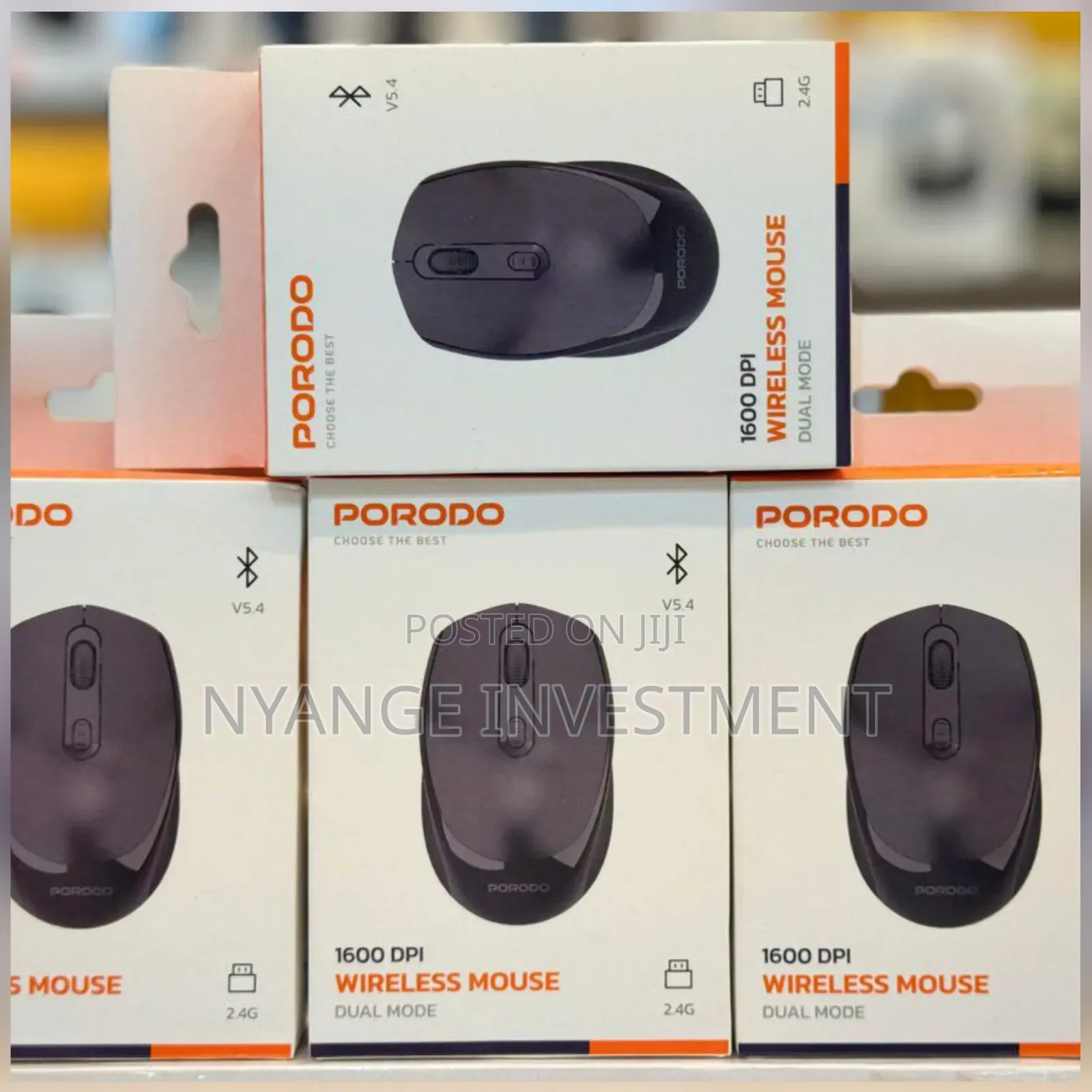 Porodo 1600 Dpi Wireless Mouse Dual Mode 2.4g Bluetooth