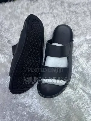 Men's Double Trap Comfort Slid Sandle:Black Black