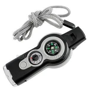 7-in-1 Emergency Survival Safety Whistle With Compass, Led Light