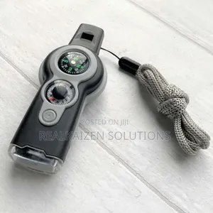 7-in-1 Emergency Survival Safety Whistle With Compass, Led Light