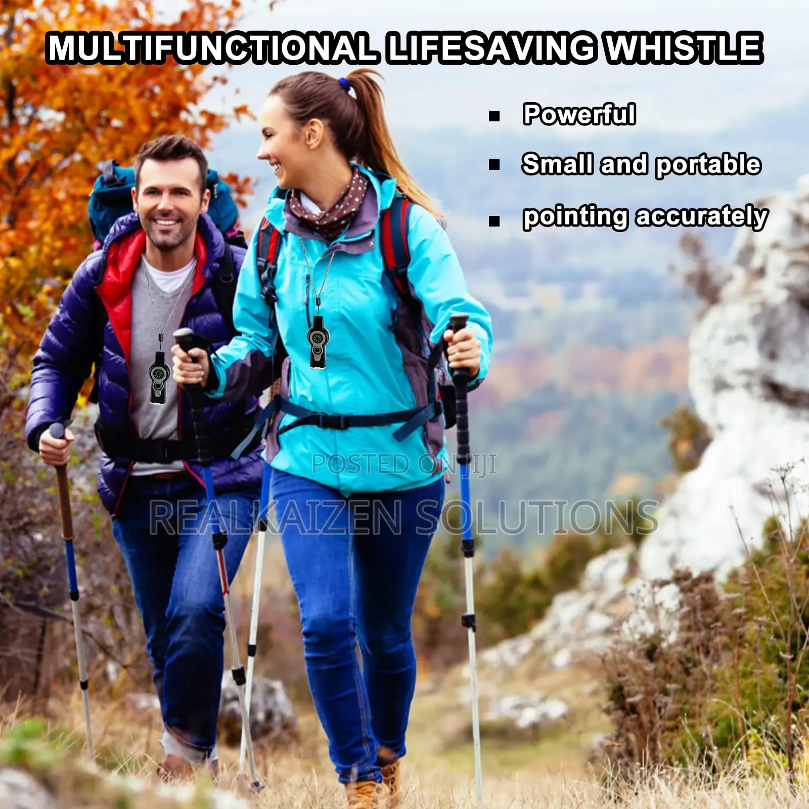7-in-1 Emergency Survival Safety Whistle With Compass, Led Light