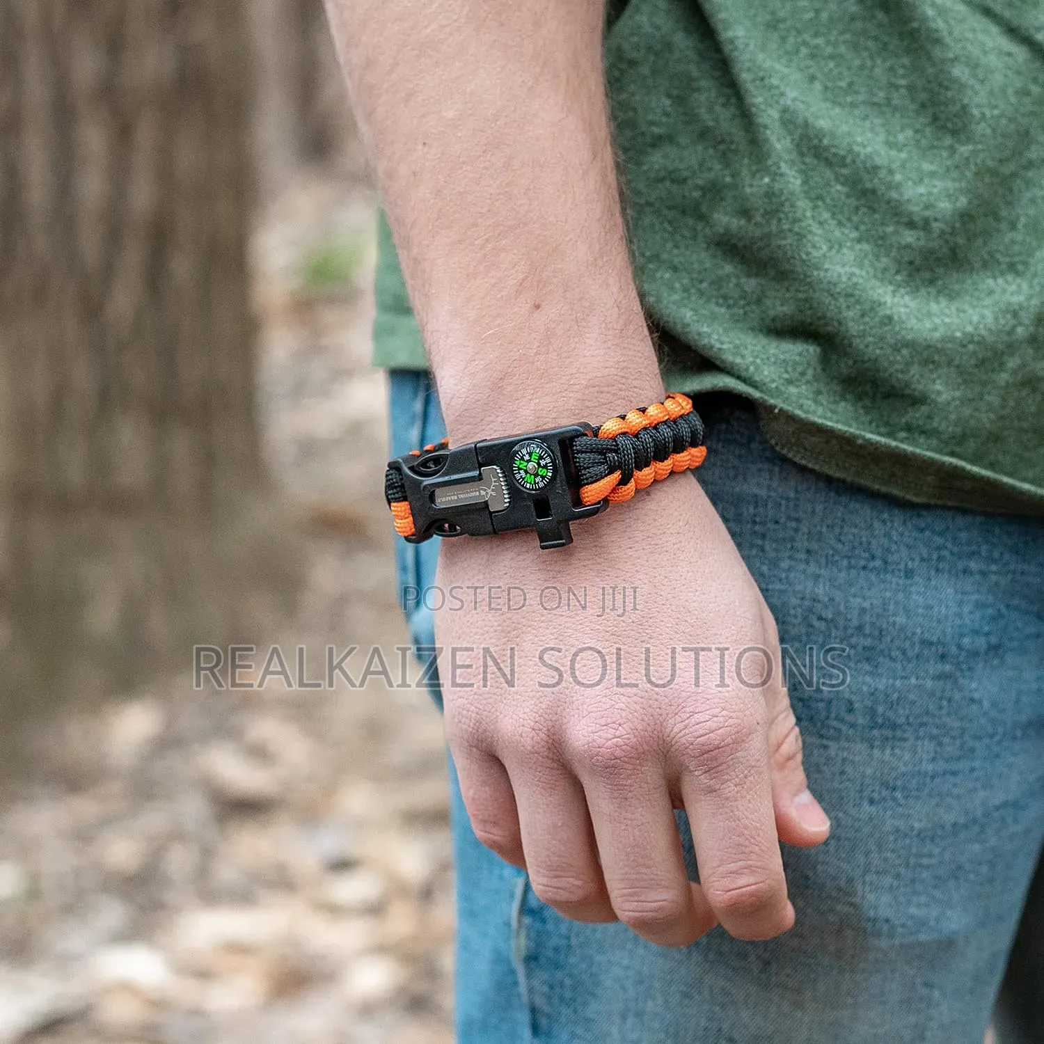 5-in-1 Paracord Survival Bracelets| Compass| Whistle| Fint 2pc