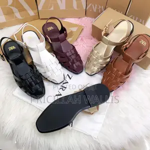 Woven Ladies Leather Mules