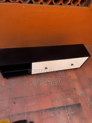 5ft Black and White Tv Stand