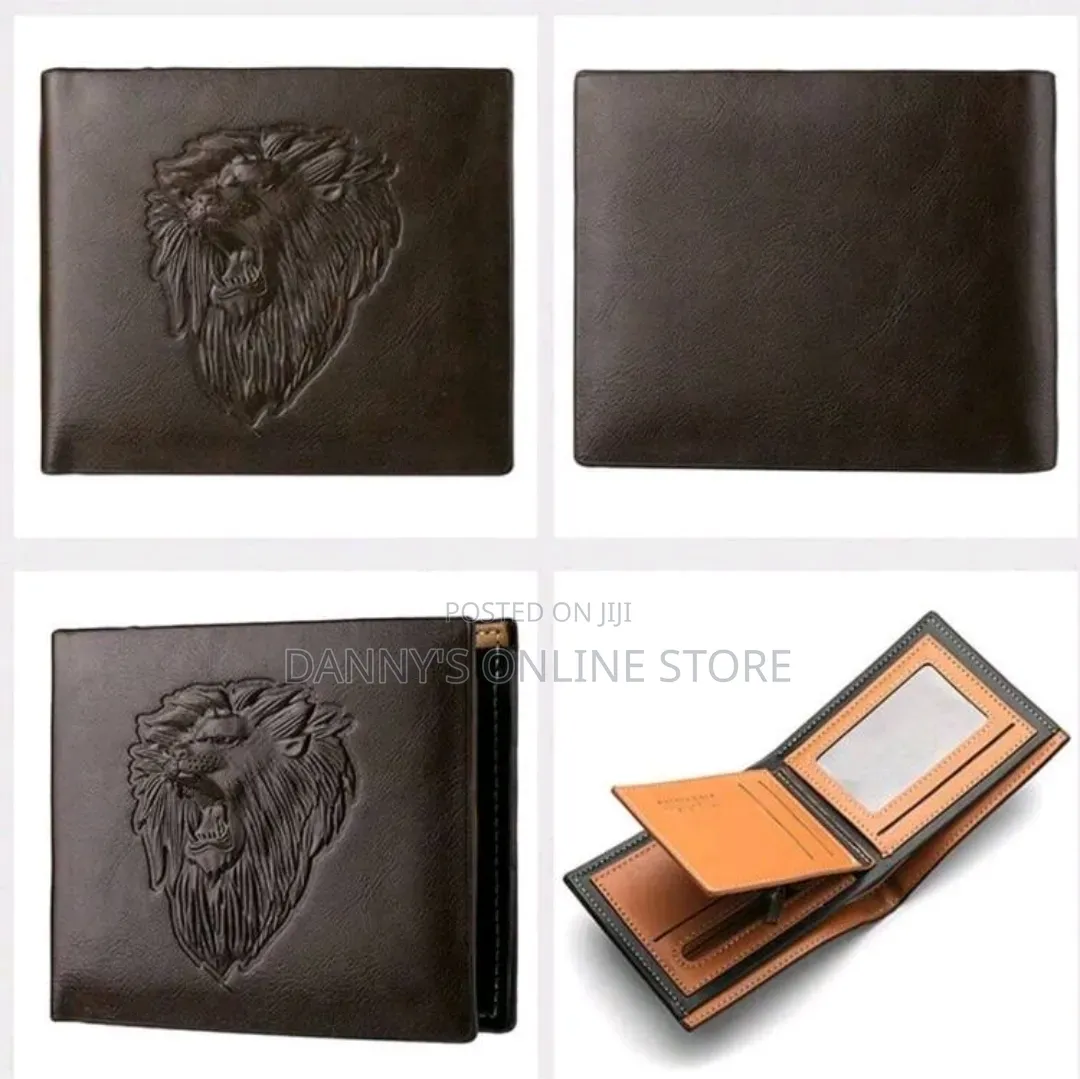3d Embossed Lion Slim and Functional Design Three-Fold Wallet for Men