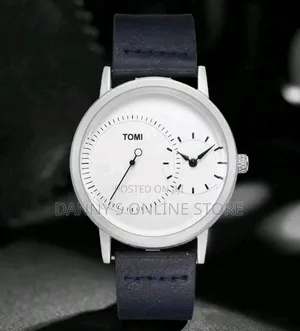 Tomi Men's Minimalist Black Watch, Dual Dial Design, Business Casual.