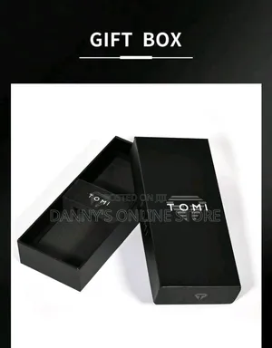 Tomi Men's Minimalist Black Watch, Dual Dial Design, Business Casual.