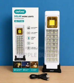 Aerbes Ab-ty263 Solar Work Light 24 Led Rechargeable Lamp