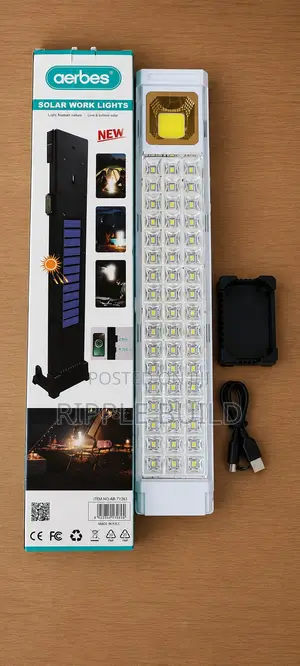 Aerbes Ab-Ty176 Solar Work Light, Rechargeable Led Emergency Lamp