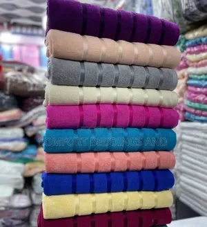 Large Super Collection Towels With Stripes White