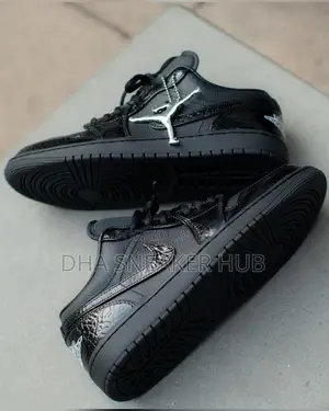Air Jordan 1 Low Shinny Black Premium Sneakers