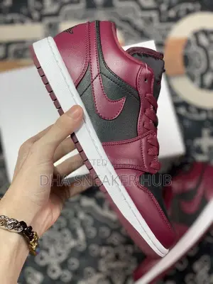 Air Jordan 1 Low Maroon Black Classic Sneakers