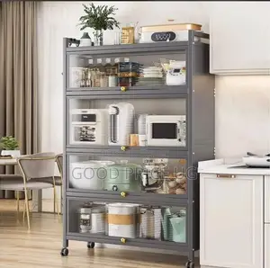 Multi-Tier Freestanding Carbon Steel Kitchen Storage Cabinet