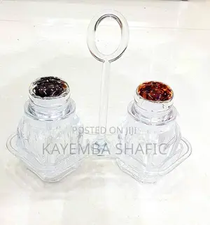 Elegant Acrylic Salt and Pepper Shaker Set With Holder
