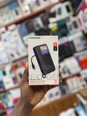 Portable Porodo 4g Lte Wifi 6 Travel Router - 10000mah Power Bank