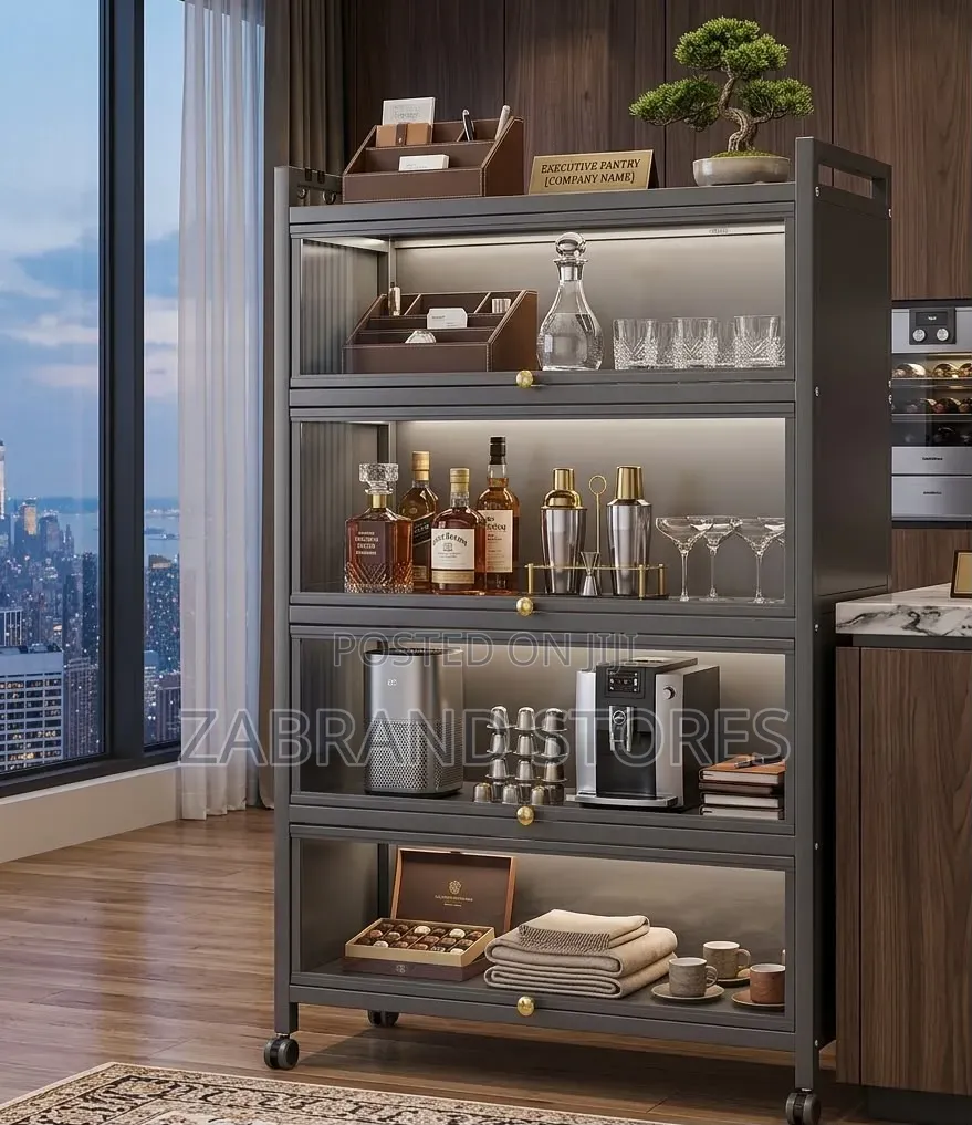 4-Tier Metal Kitchen Cabinet/ Kitchen Storage Cabinet
