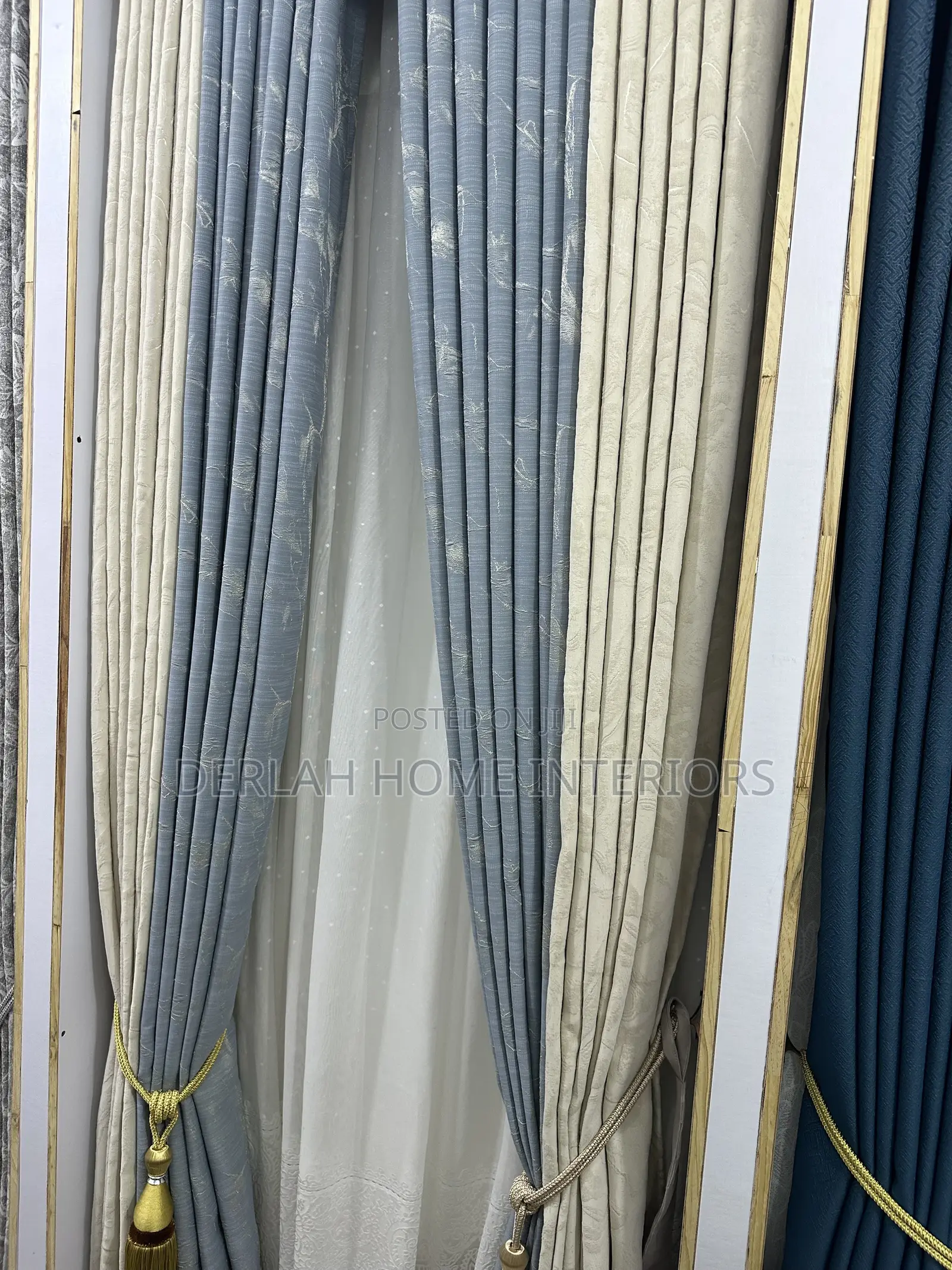Beige and Grey / Curtain ./