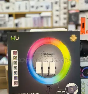 Hu 22inch Premium Ring Light With 3 Phone Stand Dual Usb Ports
