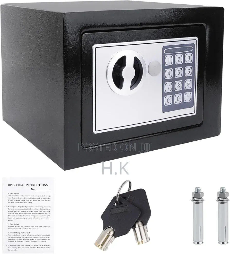 Electronic Digital Safe Box Security Box With Keypad And Key Lock