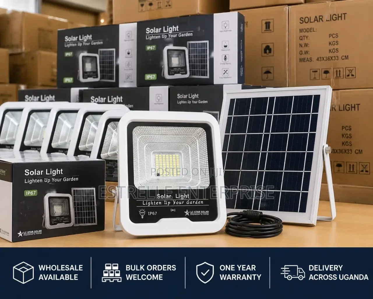100w Solar Floodlight With Panel +Motion Sensor