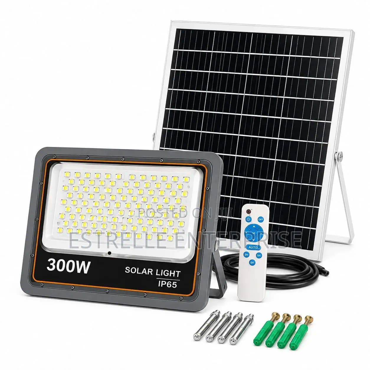 300w Solar Floodlight With Panel Outdoor Security