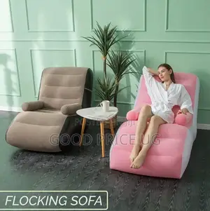 Ergonomic S-Shaped Inflatable Flocking Lounge Chair