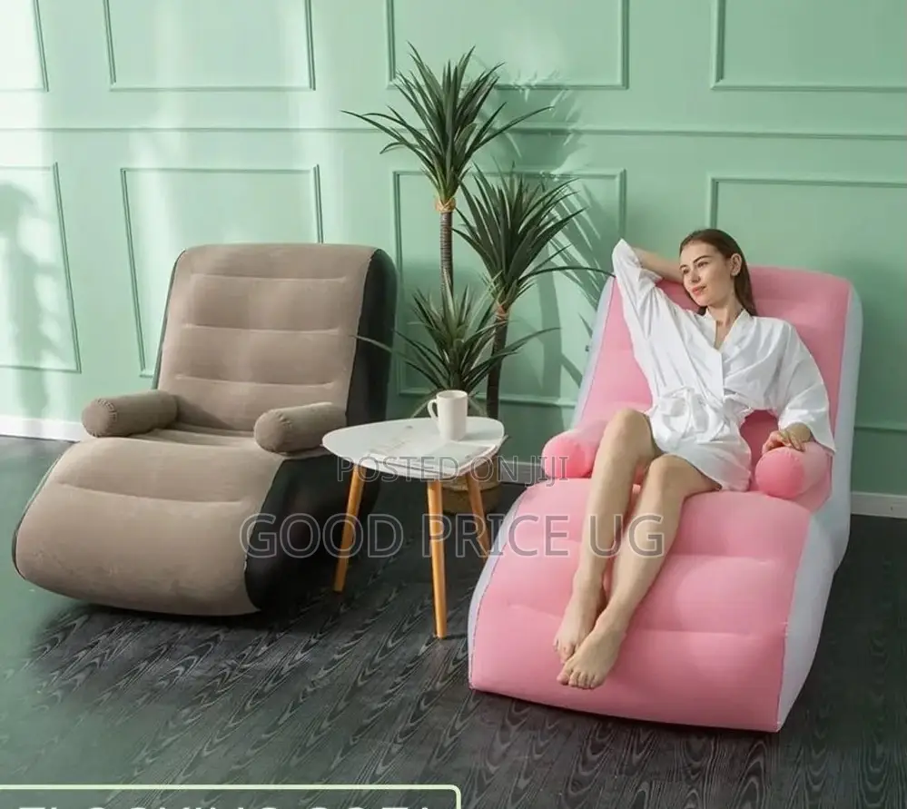 Ergonomic S-Shaped Inflatable Flocking Lounge Chair