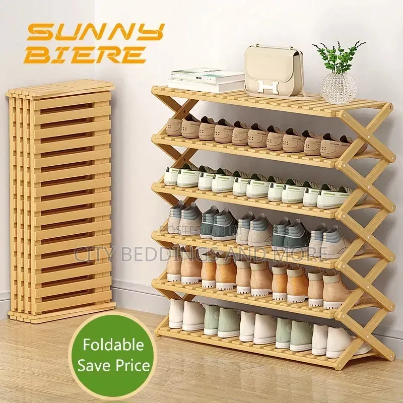 Foldable Bamboo Shoe Rack