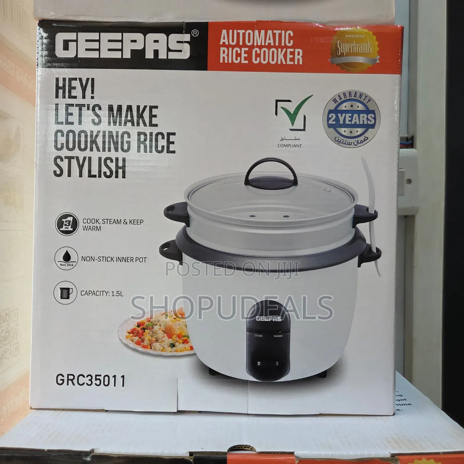 Geepas Grc35011 Is a 1.5-Liter Automatic Rice Cooker