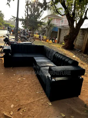 Pure Black 6 Seaters Sofa Set on Sale