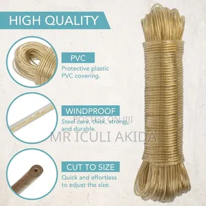 20mtr 2mm Plastic-Coated Clothesline Rope for Drying Laundry Outdoors