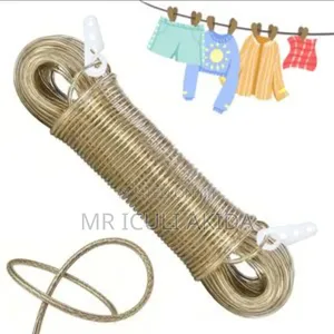 20mtr 2mm Plastic-Coated Clothesline Rope for Drying Laundry Outdoors