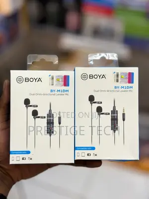 Boya by-M1dm Dual Head Lavalier Microphone 13ft 3.5mm Lapel Mic