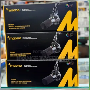Maono Pd200x Usb/XLR Dynamic Microphone, With a Boom Arm Bundle.