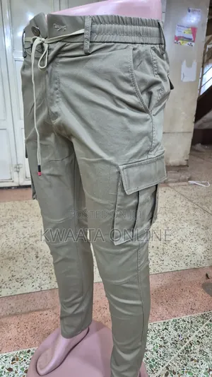 Men’S Premium Tapered Cargo Pants Stretch Cotton | Multi Pocket