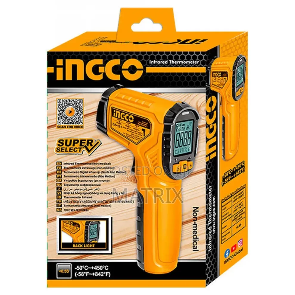Pakistan Power Tool Infrared Thermometer -30 + 450 C Heavy Duty Ingco