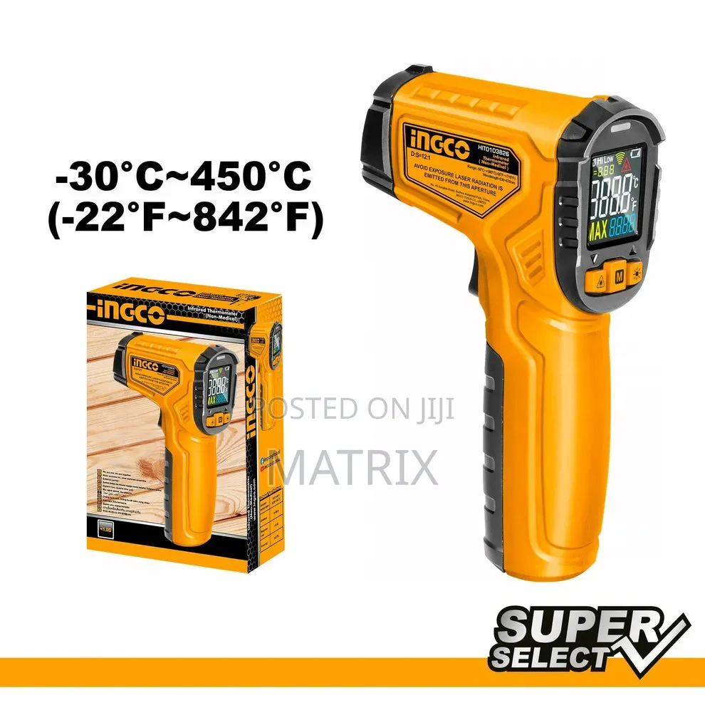 Pakistan Power Tool Infrared Thermometer -30 + 450 C Heavy Duty Ingco
