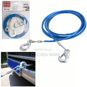 Heavy Duty Car Steel Tow Rope With Hooks 2 Recover Emergency Cable Van