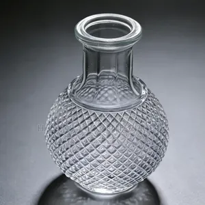 Elegant Diamond-textured Decorative Glass Vase