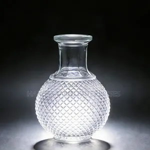Elegant Diamond-textured Decorative Glass Vase