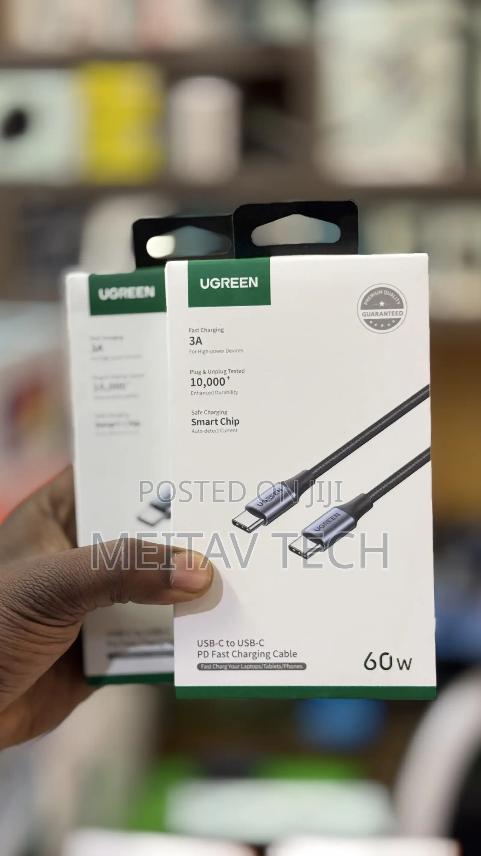 Ugreen Usb C Cable 60w 1 Metre Nylon-Braided Usb-C to Type C Cable