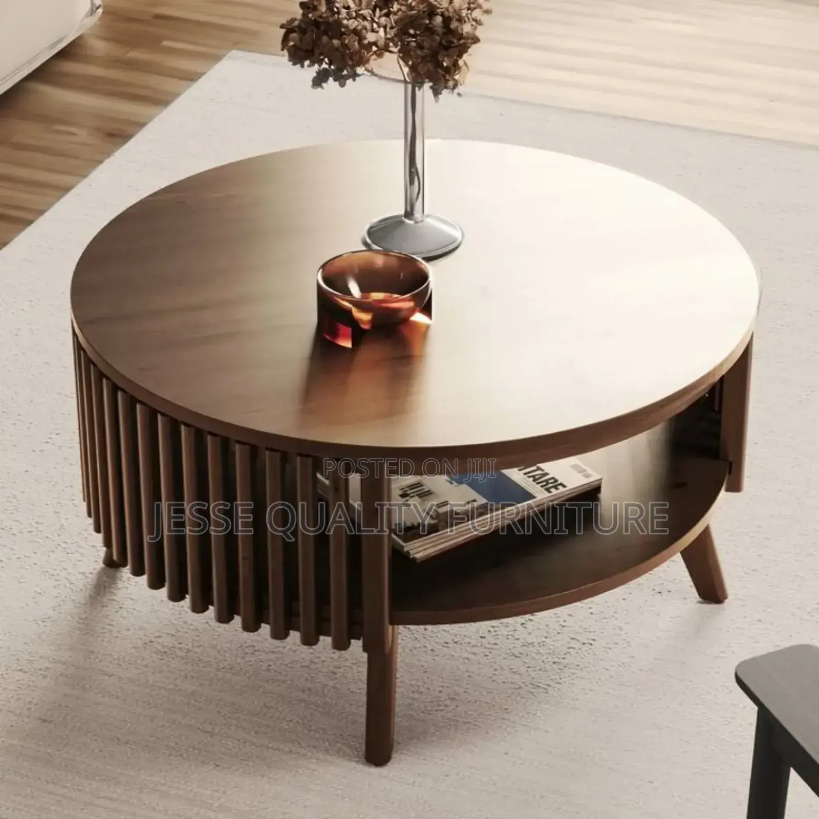 Round Lavish Brown Center Tables