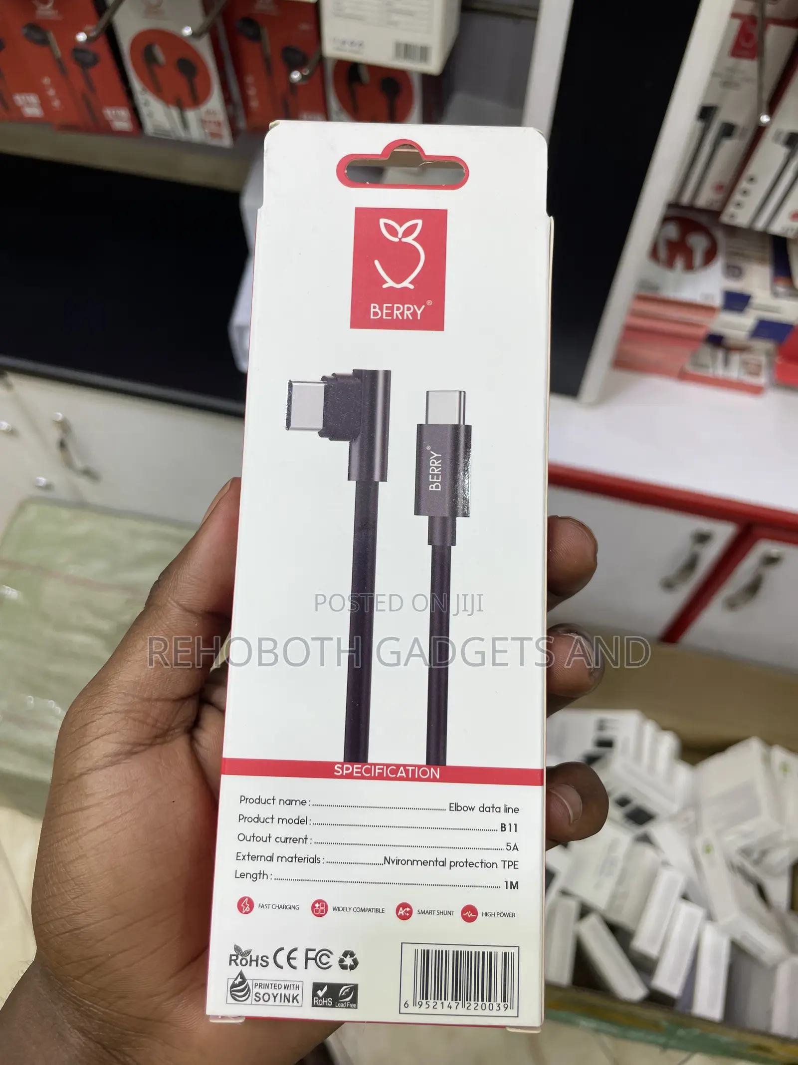 Berry B11 90-Degree Type-C Fast Charging Cable